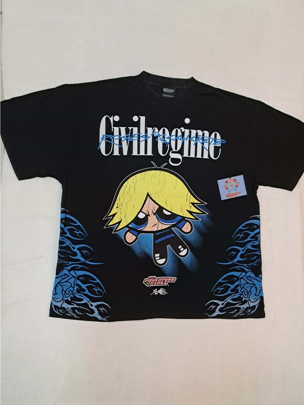 CIVIL REGIME X POWERPUFF GIRLS “ROWDY BLUE” OVERSIZED TEE - XL